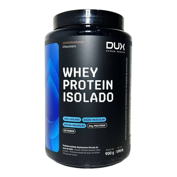 Whey Protein Isolado Em Pó 900 Gramas 30 Doses Chocolate - Dux Human Health