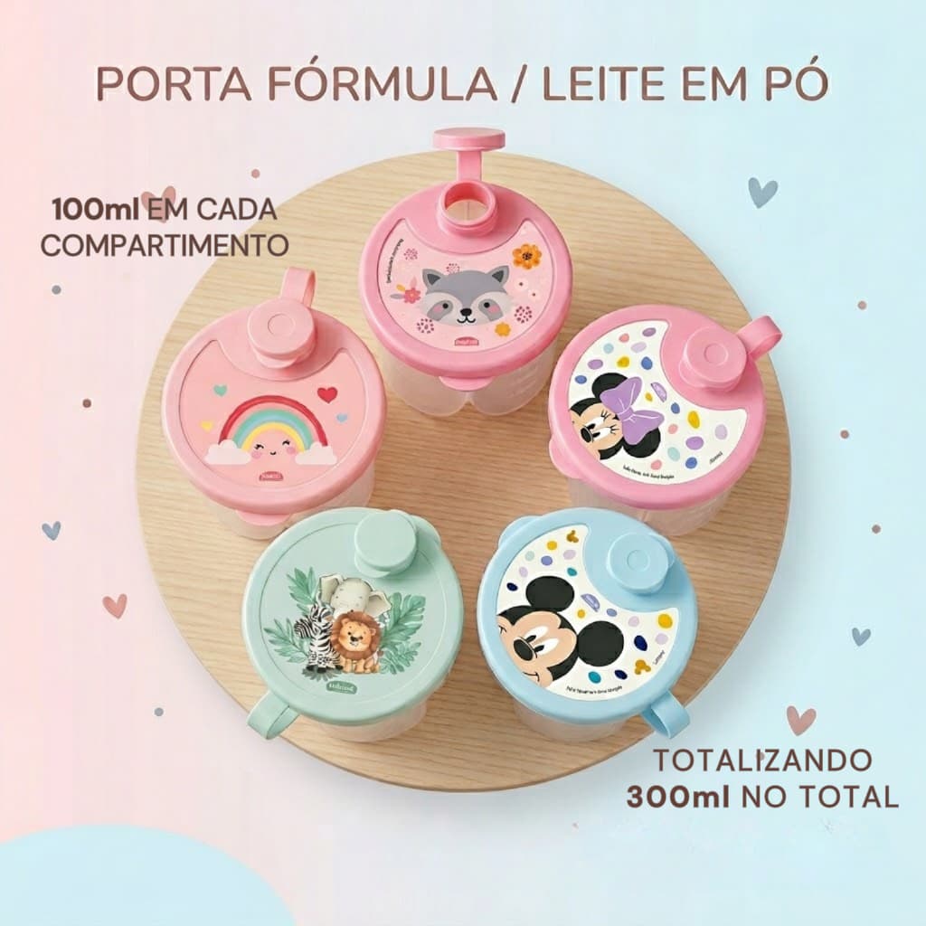 Porta Leite em Pó Fórmula Dosador 300ml Bebê Infantil Plasbaby BPA LIVRE FREE Plasutil