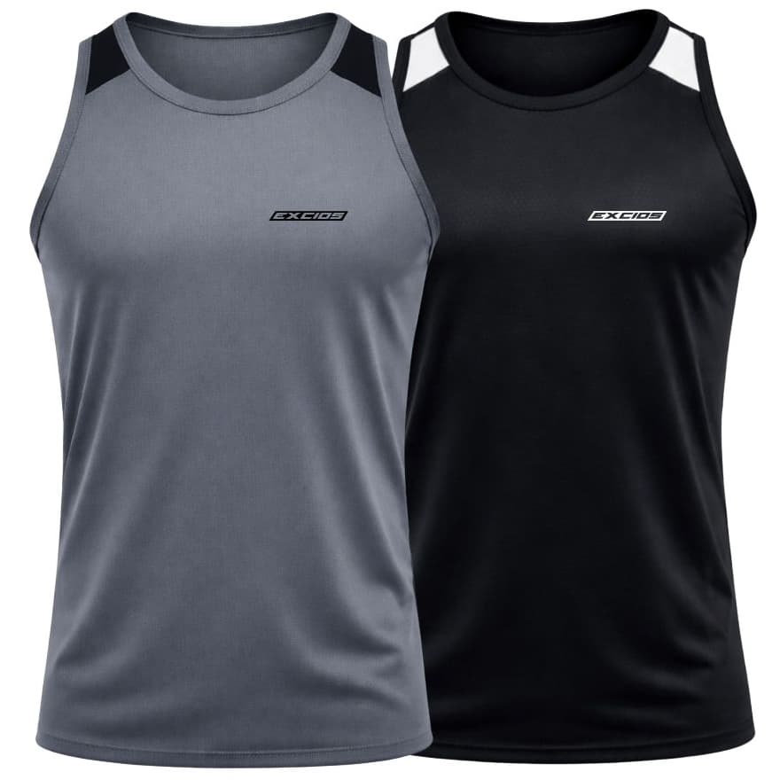 Kit 2 Camisetas Regata Dry Fit Esportiva Camisa Masculina Academia Treino Musculação