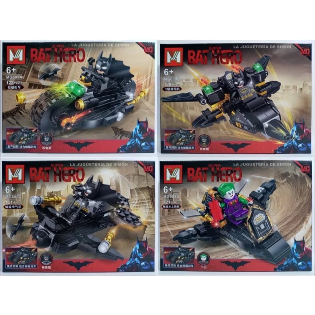 BLOCO DE MONTAR BATMOVEL BATMAN KIT 4 EM 1 LEGO BRINQUEDO120 PEÇAS