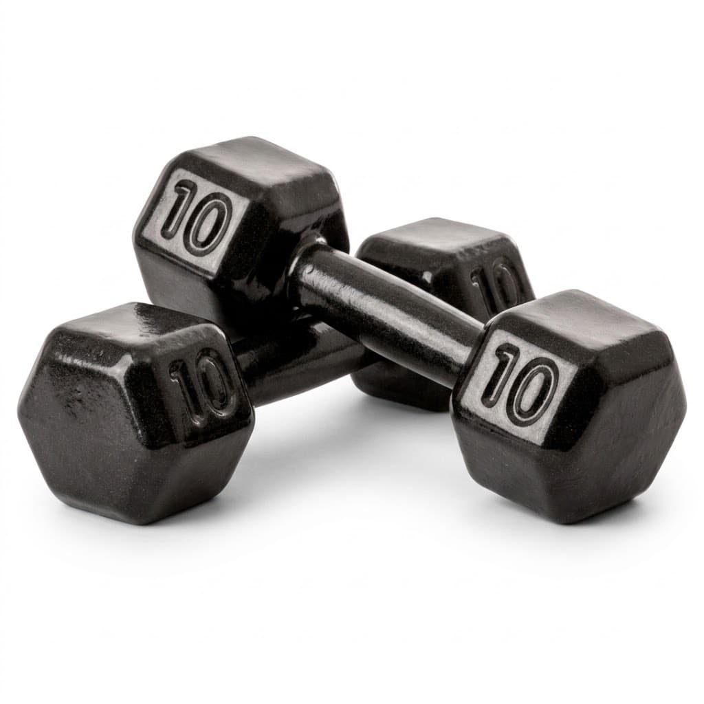 Kit 2 Halter 10Kg (Par) Emborrachado Musculação Academia Treino Peso Fitness Peso Exercícios Ferduor Físicos Esporte