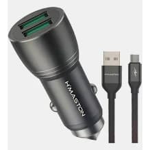 Carregador Veicular Hmaston L01 4.8A 2 USB com Cabo V8/ Micro