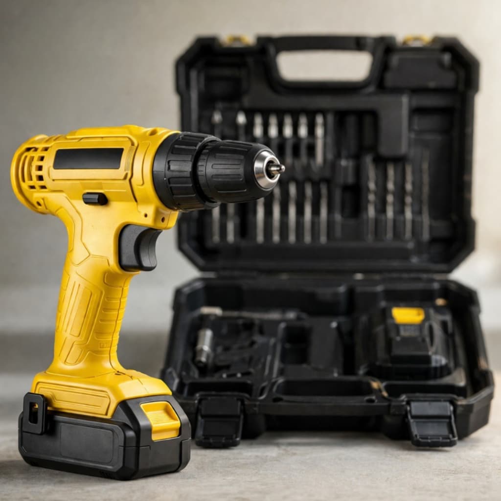 Parafusadeira e Furadeira a Bateria 12V Bivolt com Maleta e Acessórios