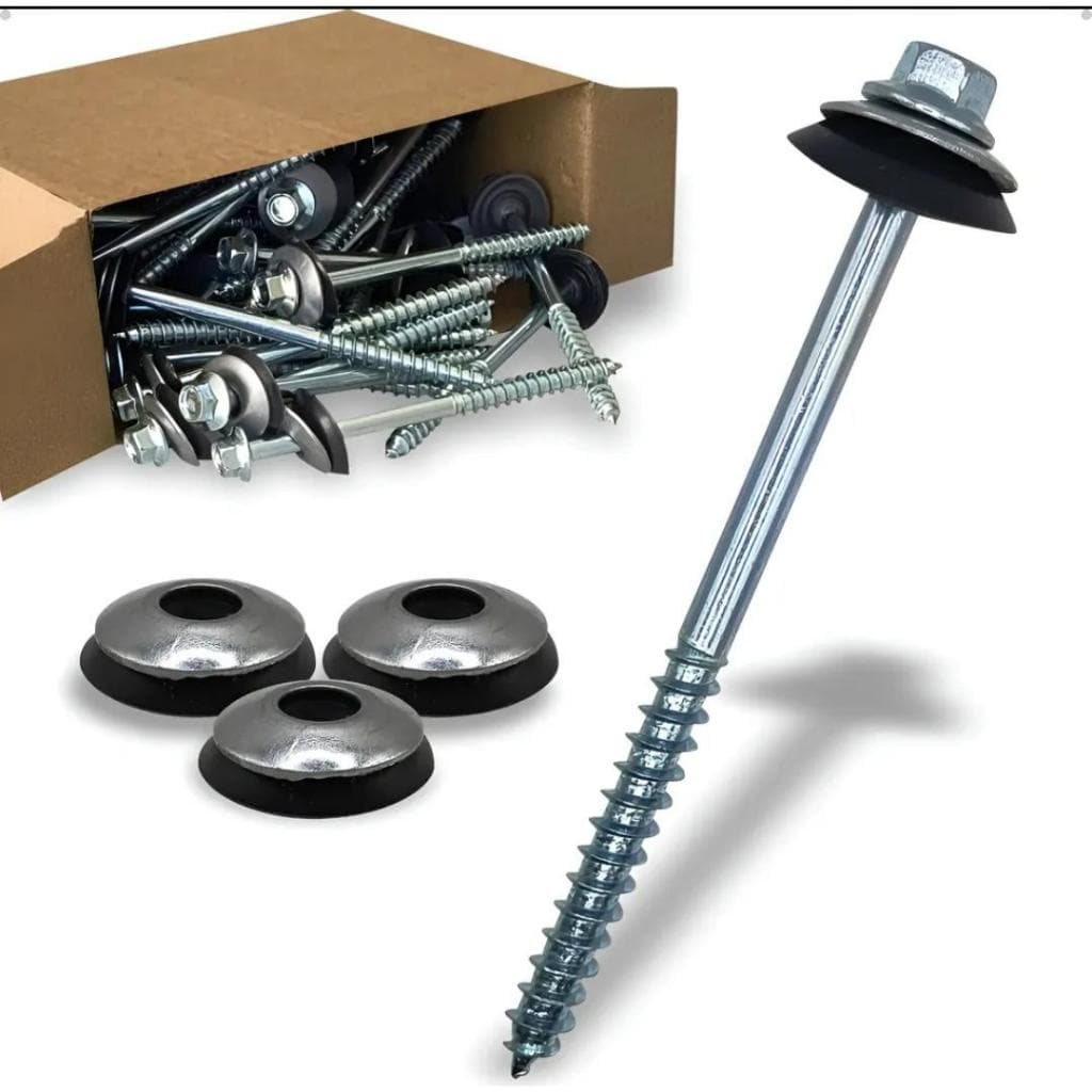 Parafuso Telha Telheiro Ferro Zincado 5/16 110mm Kit Completo C/ 50un/25/10 Unidades Bucha Arruela