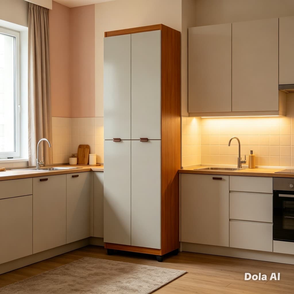 Armário Multiuso Clean 4 Portas 6 Nichos  Organizador Lavanderia Quarto Cozinha - Direto Da Fábrica  Com Envio Imediato