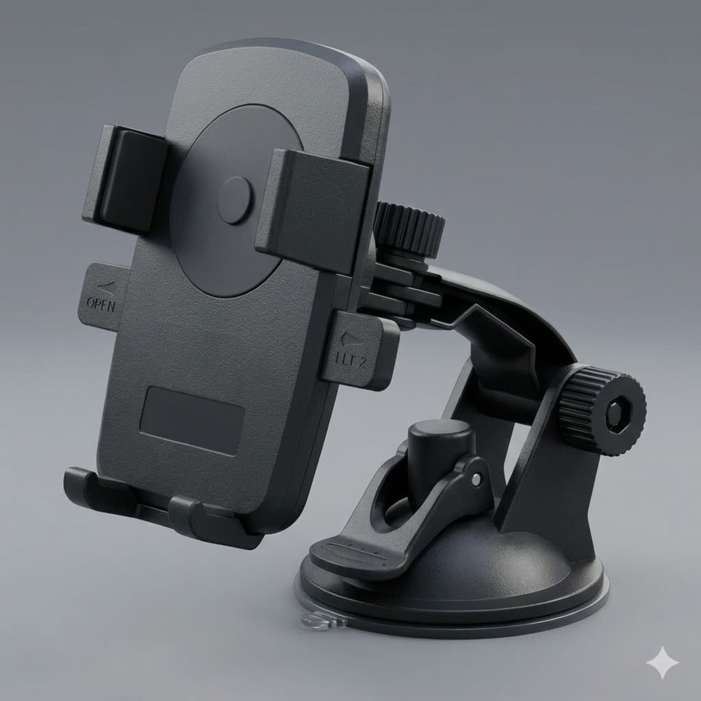 Suporte Celular Carro Articulado Ventosa Transmissão GPS Altura Ajustável e Regulagem