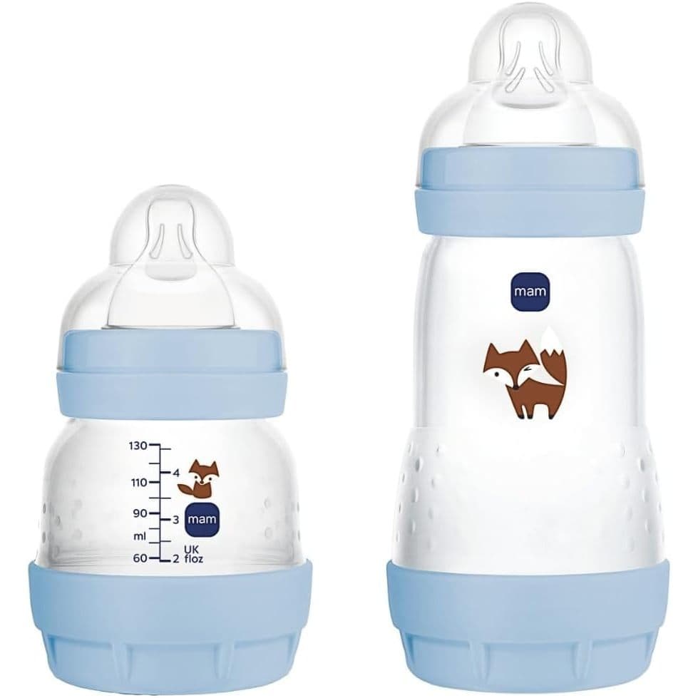 Kit 2un Mamadeira Anticólica MAM START 130ml e 260ml AZUL