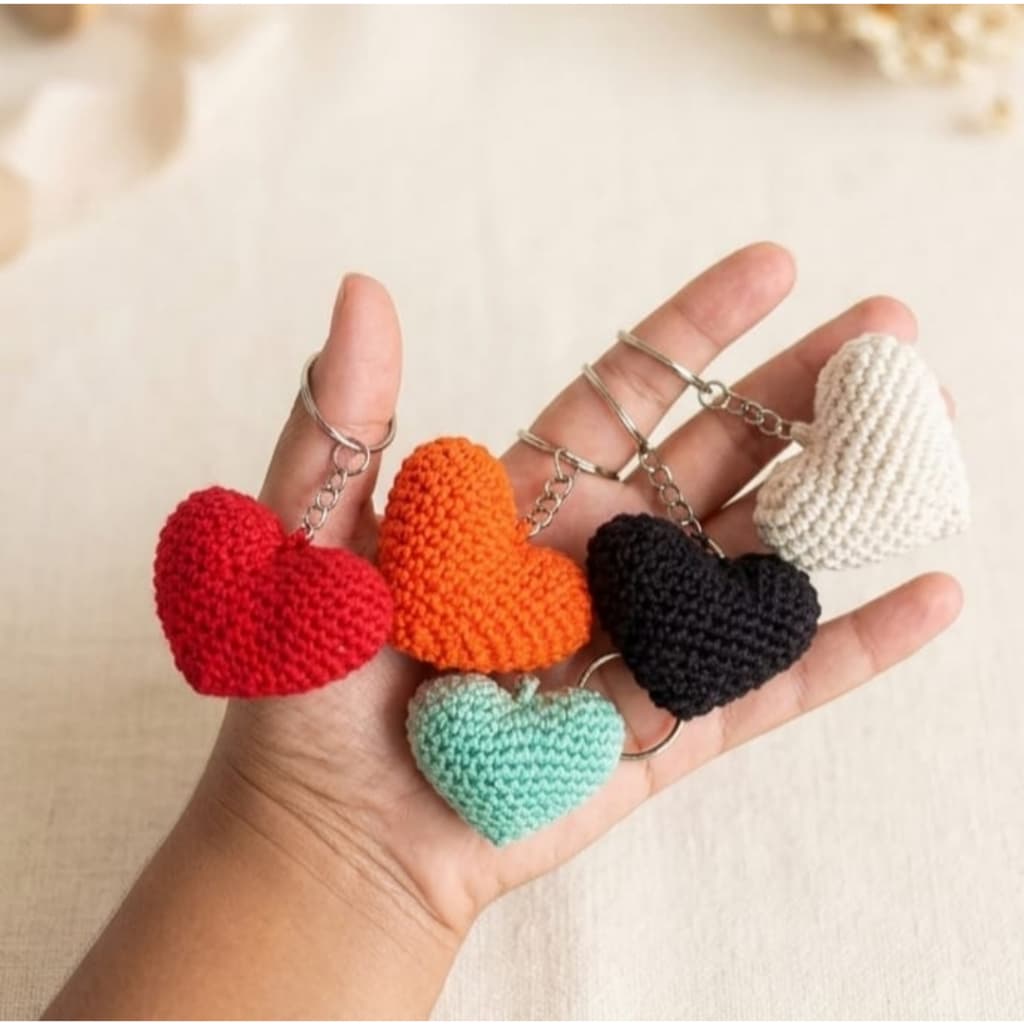 Kits Chaveiro de Coração Artesanal em Crochê | Amigurumi