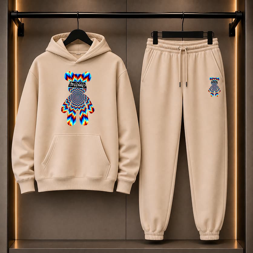 Conjunto Moletom Blusa e Calça Moletom Masculino URSO PISCODELICO Urbans Life Lançamento Inverno