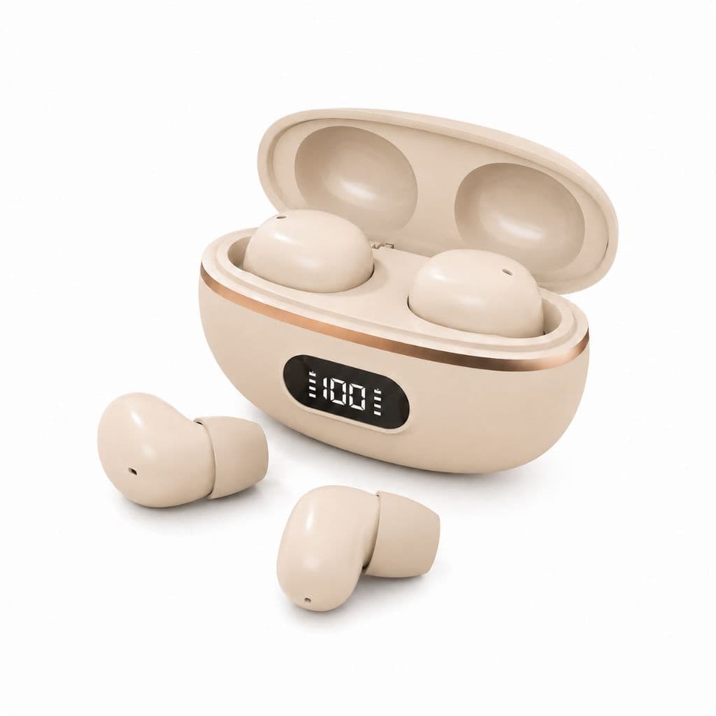 Y17 Mini Fones de Ouvido Bluetooth Sem Fio Bege, Gamer e Esportivo, Compatível com Android/iOS