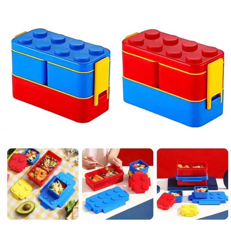 Marmita Lancheira Lego Infantil Escolar Blocos de Montar