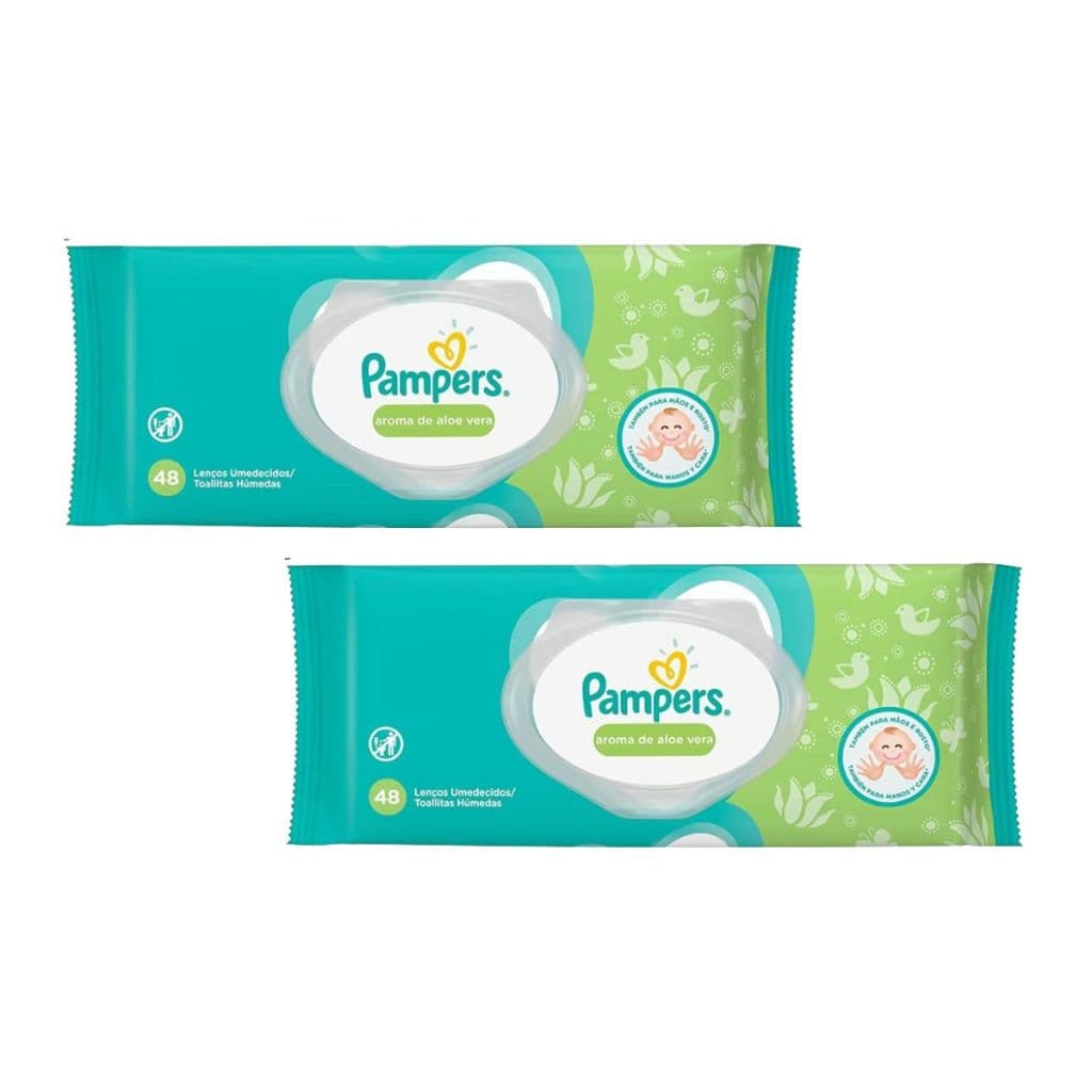 Lenço Umedecido Pampers Aloe Vera Toalhinhas 48un - 2 Unidades