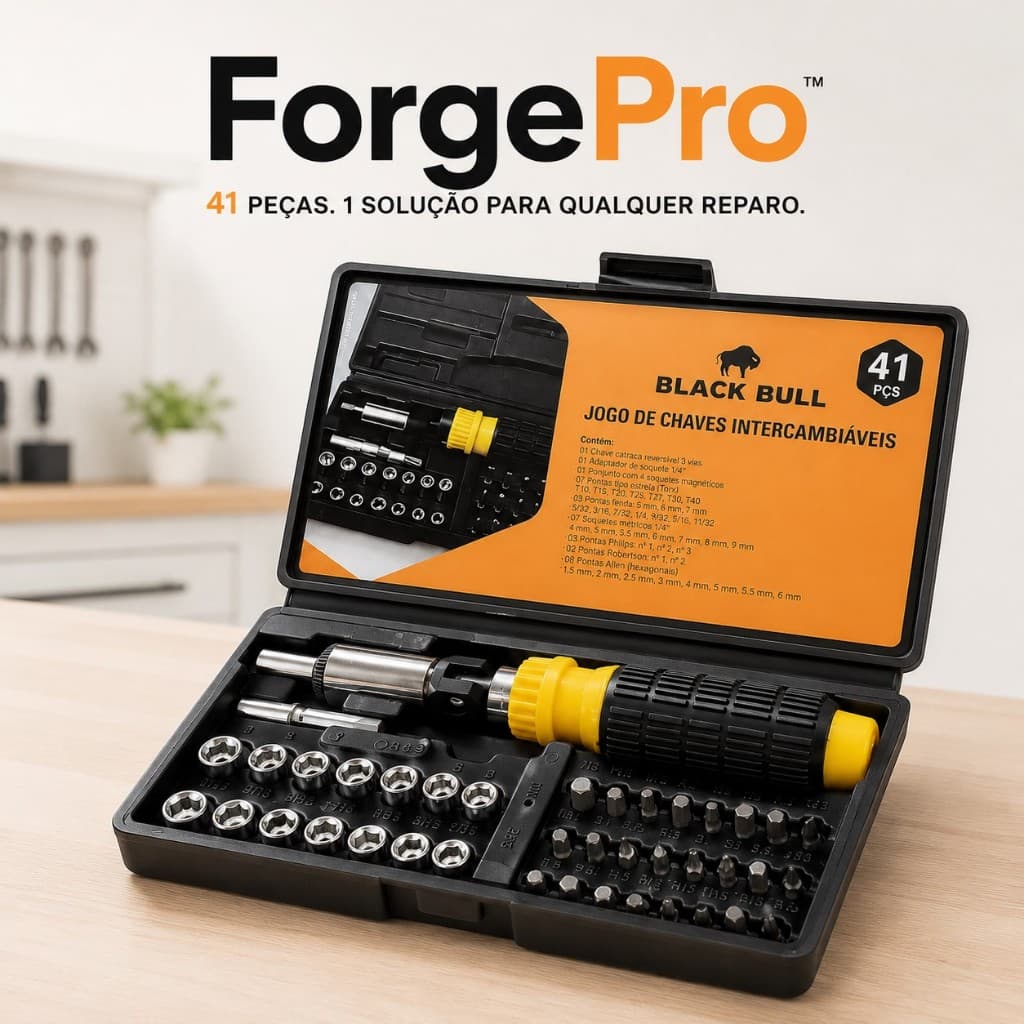 Kit Ferramentas 41 Peças Jogo de Chaves Catraca Completo Profissional Oferta