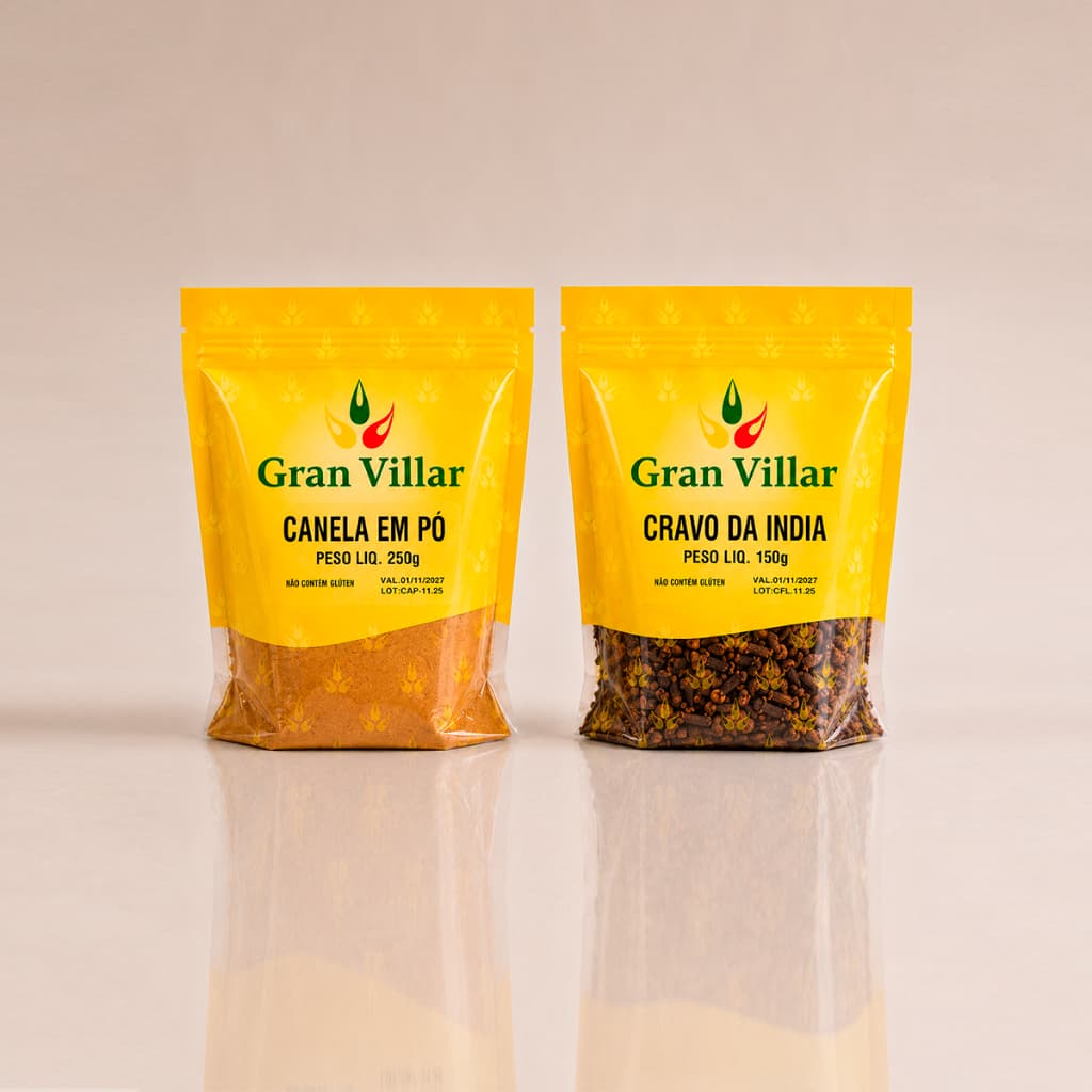 Kit Canela em Pó 250g + Cravo-da-Índia 150g  Temperos Aromáticos para Doces e Bebidas