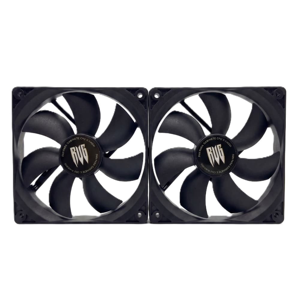 Kit 2 Cooler Fan Ventoinha Gamer 120mm Preto Silencioso 1200RPM
