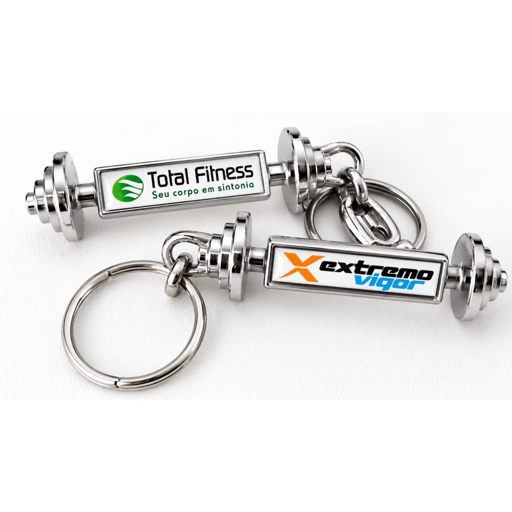 kit 20/40/60 Chaveiro Halter personalizado chaveiro halteres metal brinde academia personal trainer