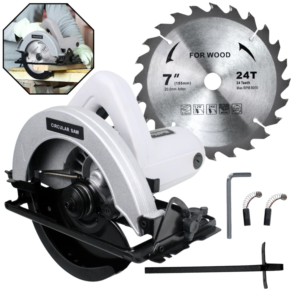 Serra Circular Elétrica Profissional 1200W 127V Madeiras Cortes Precisos Alta Potência Belffe