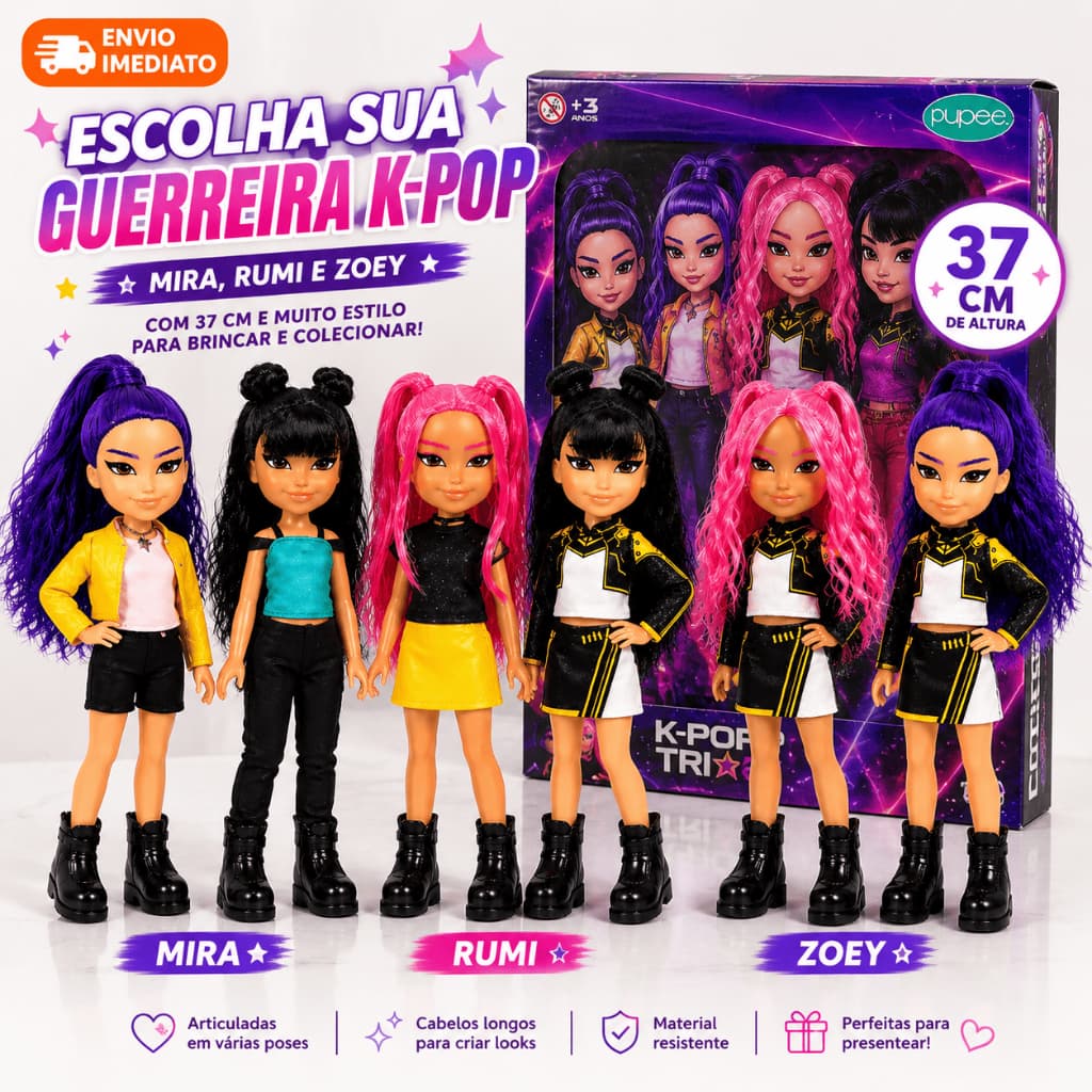 Bonecas Trix Brilho Neon Articuladas Presente Infantil Coleção