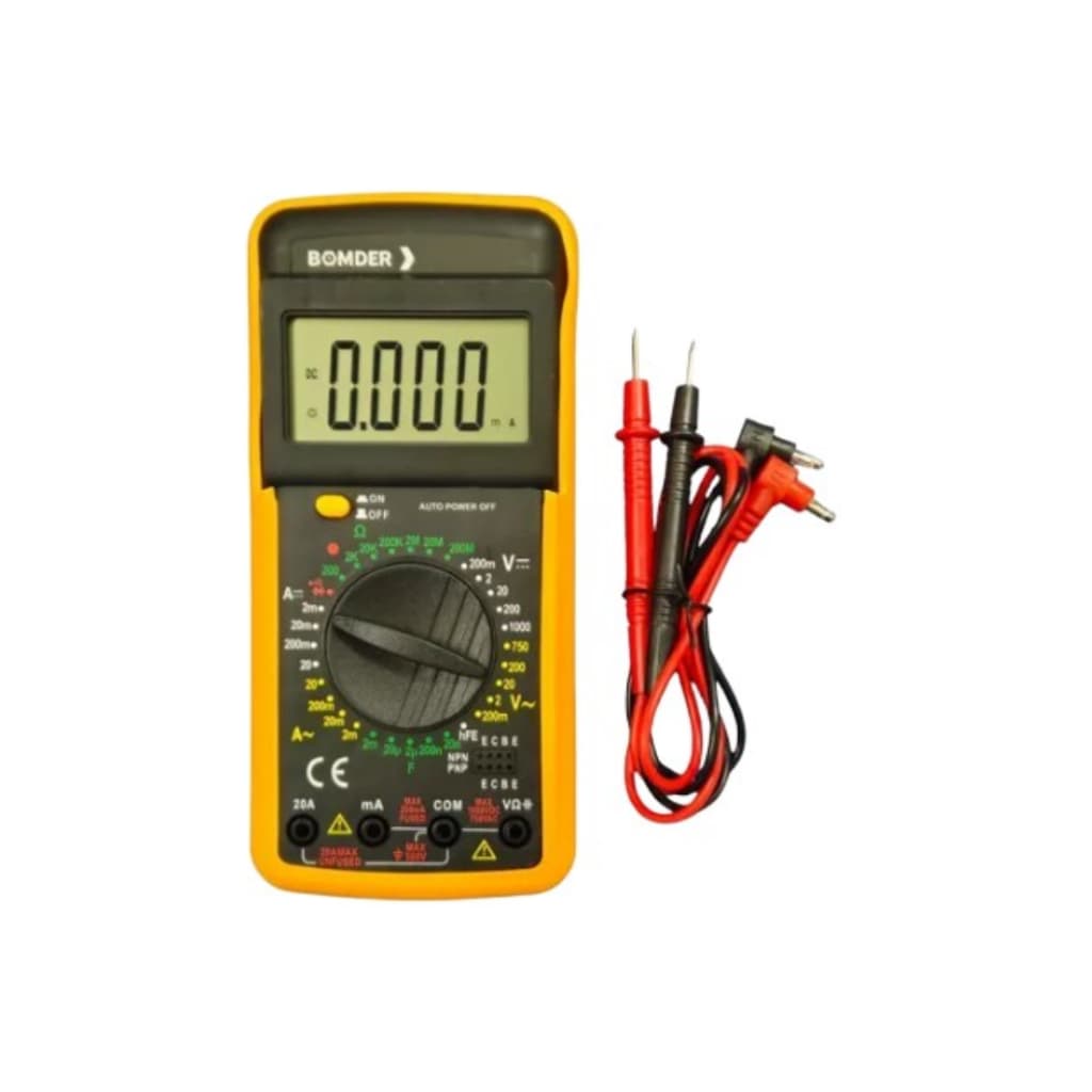 Multímetro Digital Bomder BOM-6007 com Capacímetro Display LCD Profissional AC/DC