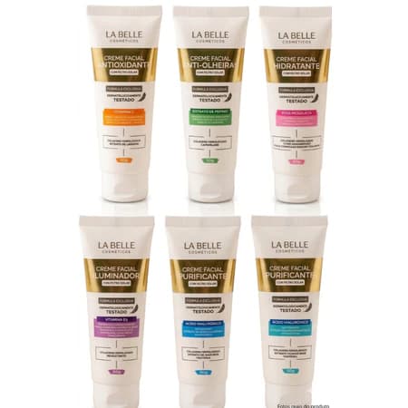 Kit Skincare La Belle Facial 6 em 1 Antioxidante Iluminador Hidratante Purificante Anti Idade