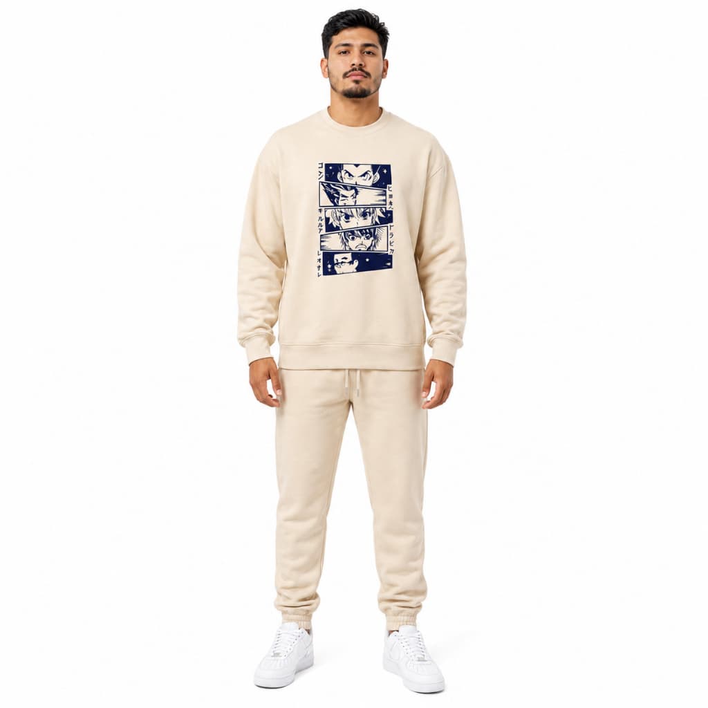 Conjunto Moletom Anime Unissex Casual Algodão Premium Estampado