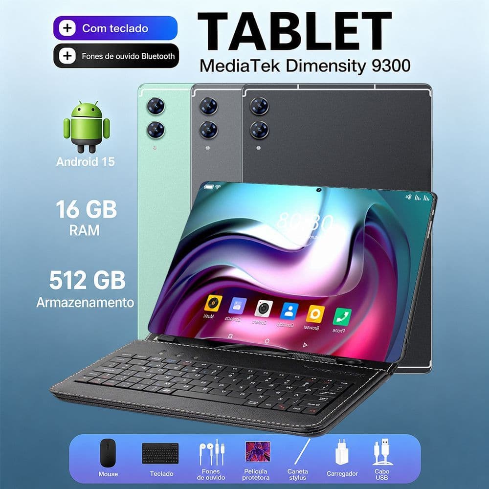 Tablet ZEENO S13 Ultra 16GB+512GB 5G Tela 11,6" Android 15 8800mAh Envio Imediato com NF