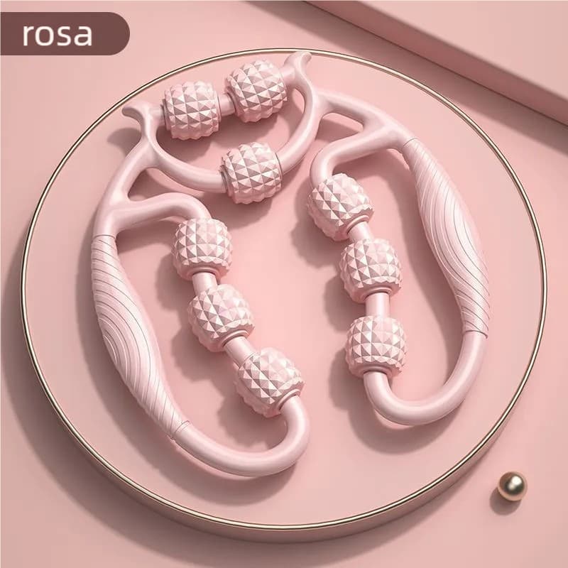 Massageador de Perna Manual 9 Rolos Para Alívio Muscular