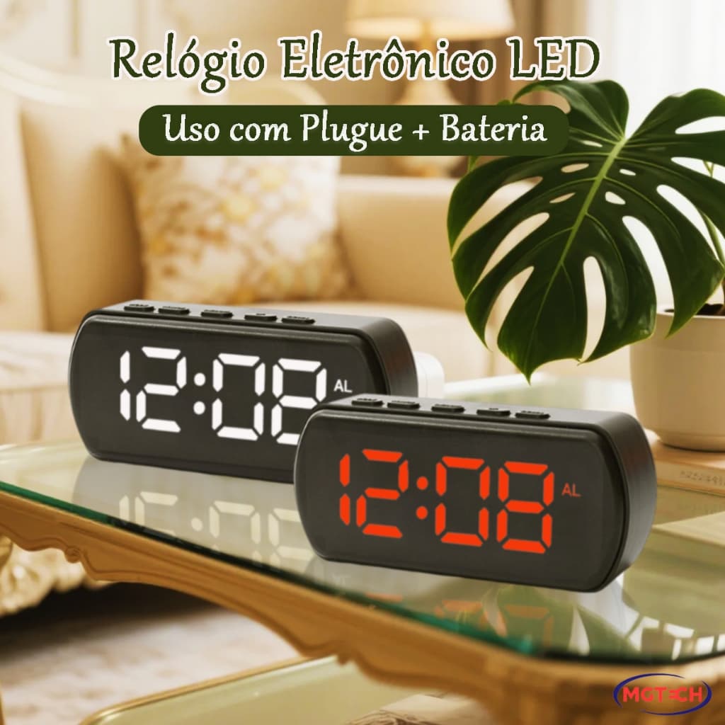 Relógio De Mesa LED Digital Adorável Termômetro Umidade Despertador Mickey Mouse Preto