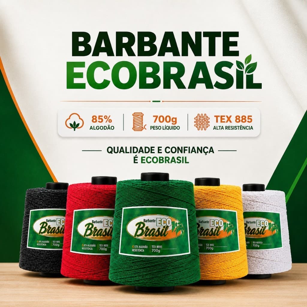 Barbante Eco Brasil 700g Fio 6 - Ideal para Crochê, Tapetes e Bolsas - Tricô, Macramê e Amigurumi