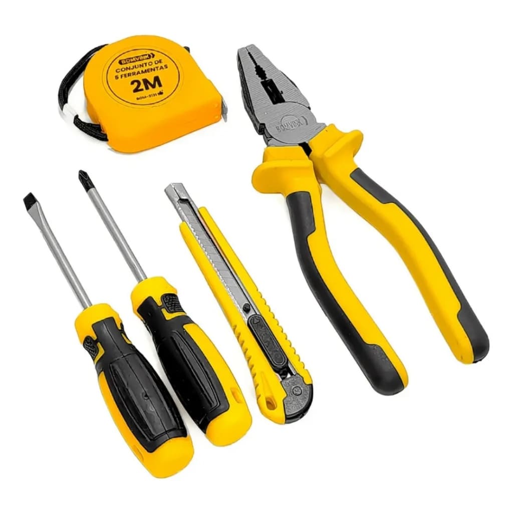 Kit Ferramentas Completo 5 Peças Bom Vink 3131 Para Casa Reparos E Manutenção Pronta Entrega