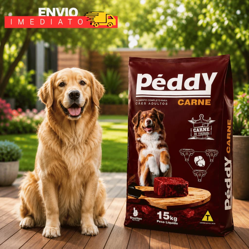 Ração de 15KG sabor CARNE PEDDY ORIGINAL - ENVIO IMEDIATO