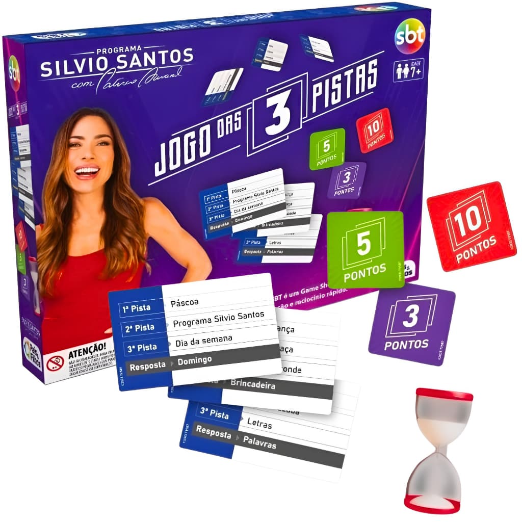Jogo de Tabuleiro para Família 3 Pistas 168 Cartas SBT Pais e Filhos