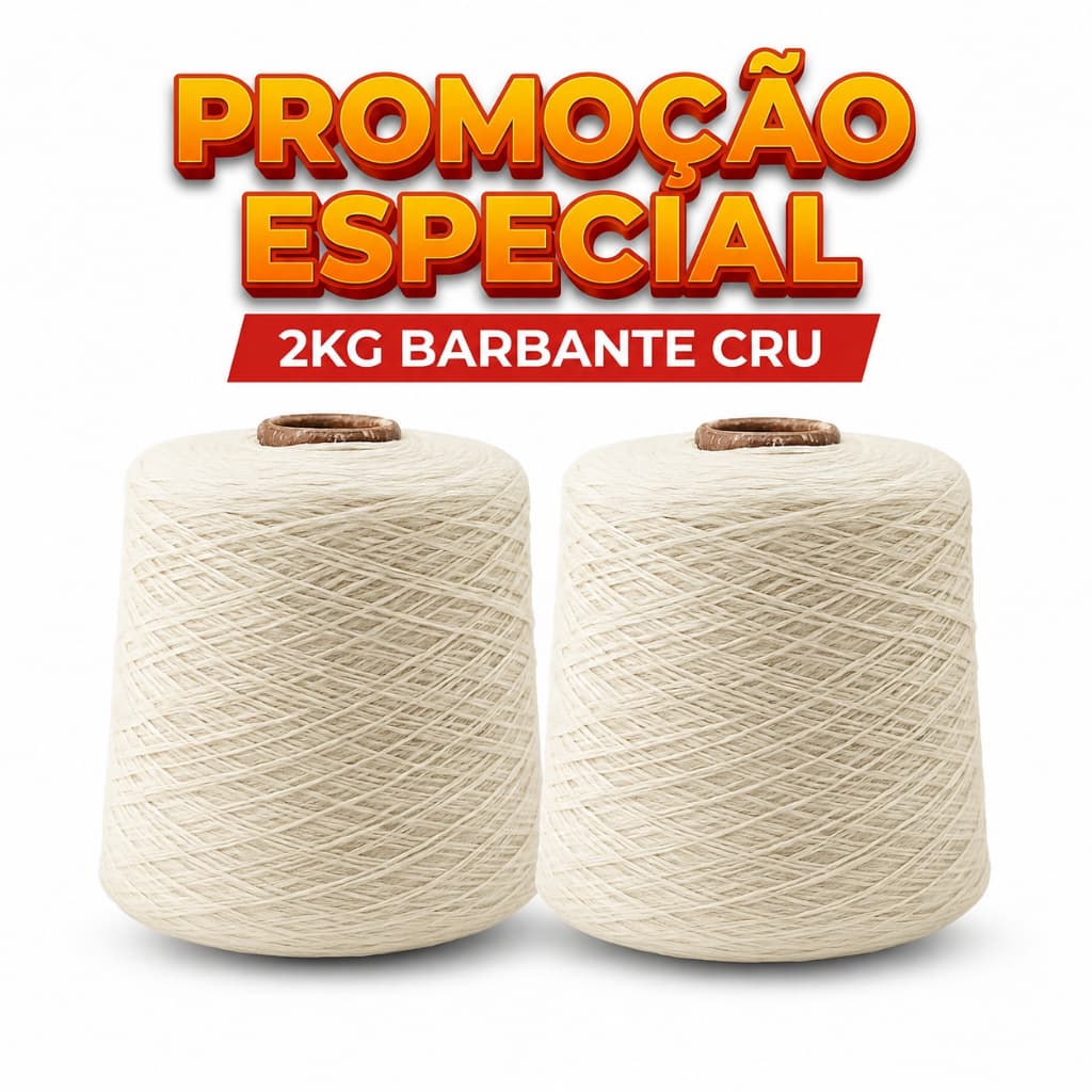 Kit 2kg Barbante Cru – 2 Rolos de 1kg - Não Desbota, Não Mancha