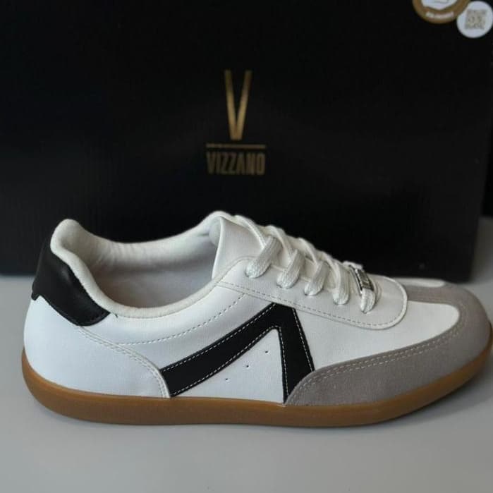 Tênis Casual Feminino Vizzano 1430.102 Original Plataforma Branco Confortável Solado Leve Antiderrapante Calçado Feminin