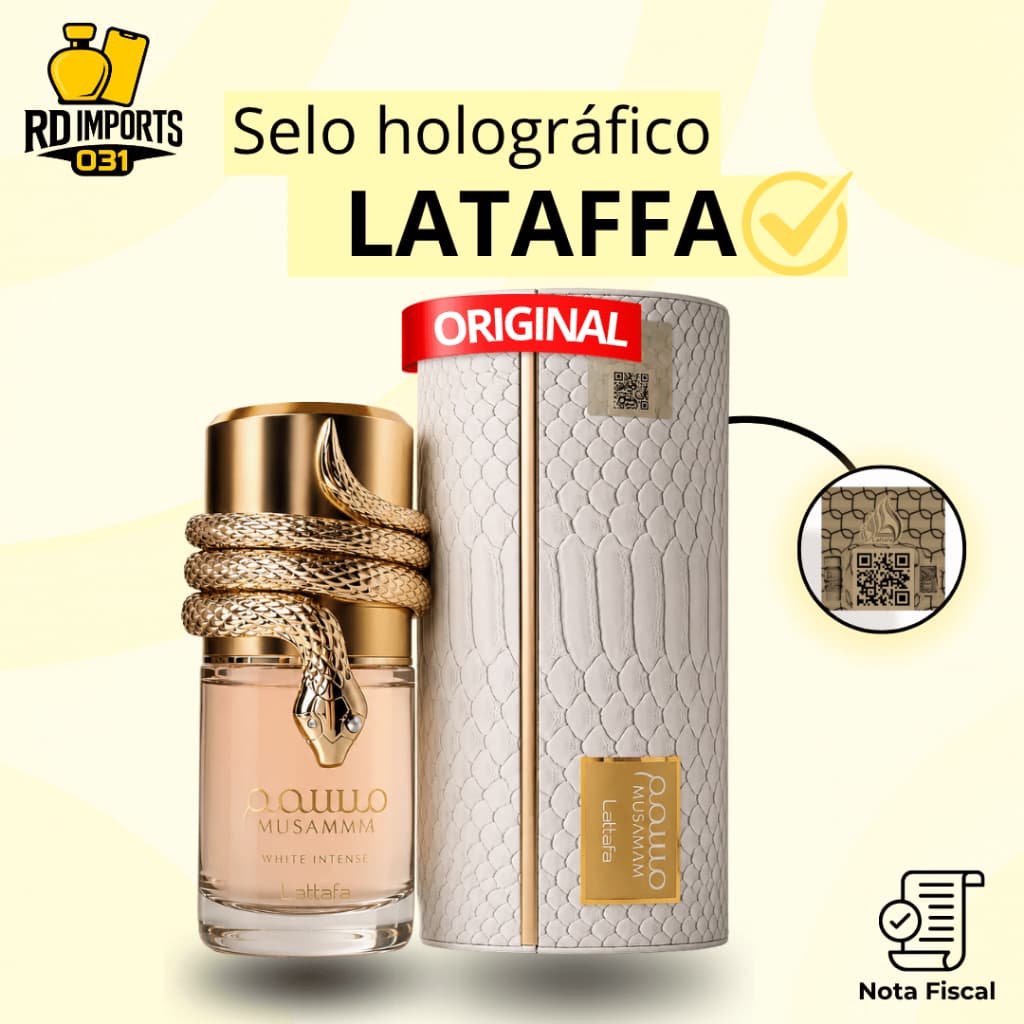 Perfume Árabe Musamam White Intense Lattafa 100ml Feminino Original Importado Selo Holográfico e NF