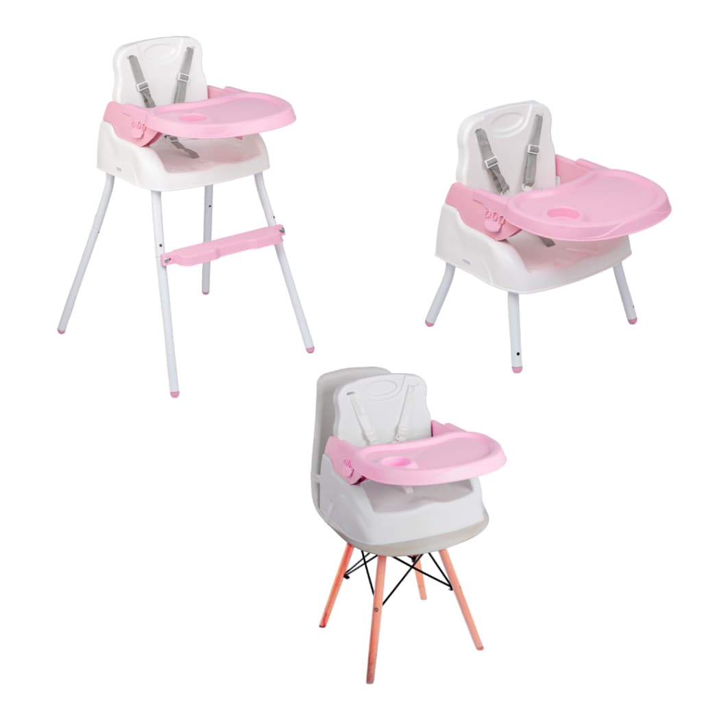 Cadeira Cadeirão de alimentação bebe portatil 3 em 1 Styll Baby - Rosa
