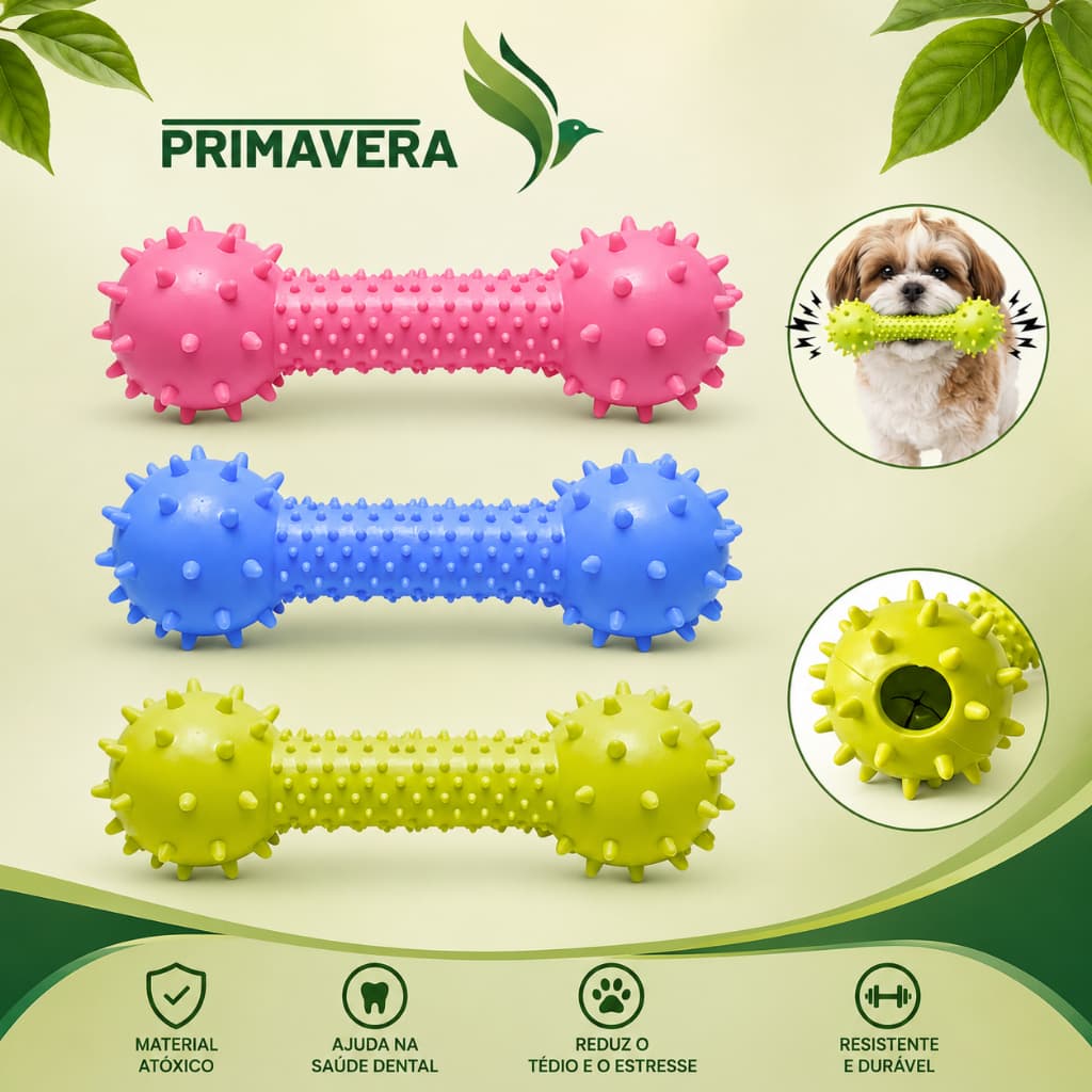 Brinquedo Mordedor Para Cachorro Halter Com Sino Brinquedo Pet Interativo Saúde Dental Com Cravos