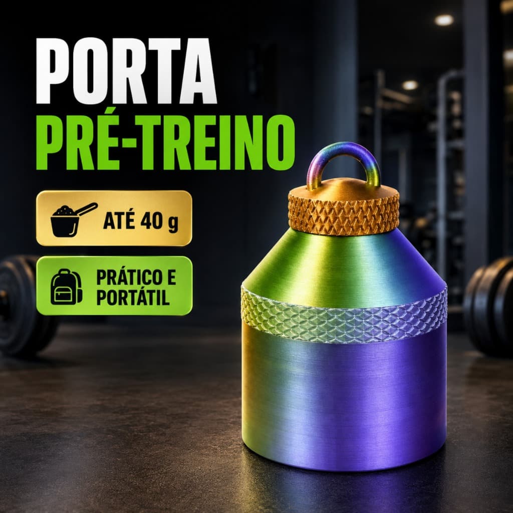 Porta Whey 40g com Funil Pote para Suplemento e Pré-Treino Portátil Academia Kit 1, 2 ou 3