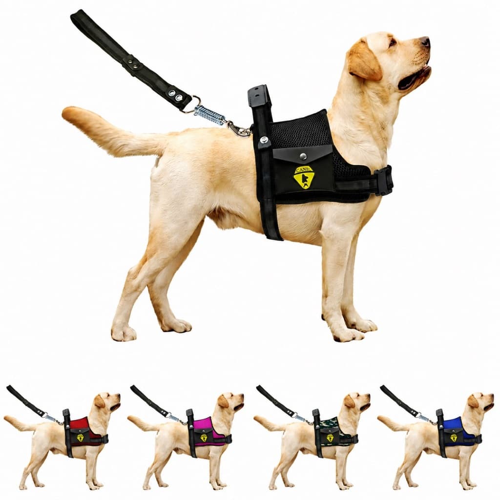 Peitoral Coleira Com Bolso Cães Cachorros Guia Grande Pitbull Golden Forte Resistente
