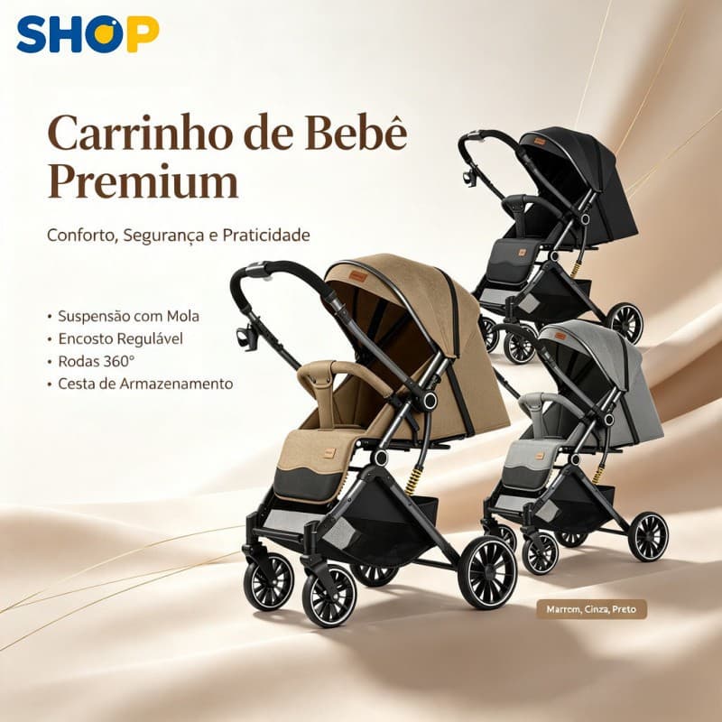 Carrinho Leve para Bebê Compacto Resistente com Capota Protetora e Cinto de Segurança de 5 Pontos-P30