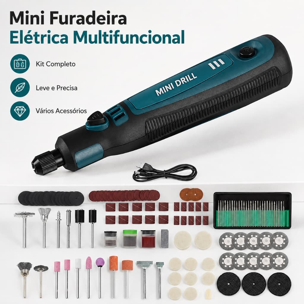 50000-100000-15000r Mini Esmerilhadeira Sem Fio Conjunto De Elétrica Polidora Kit De Perfuratriz