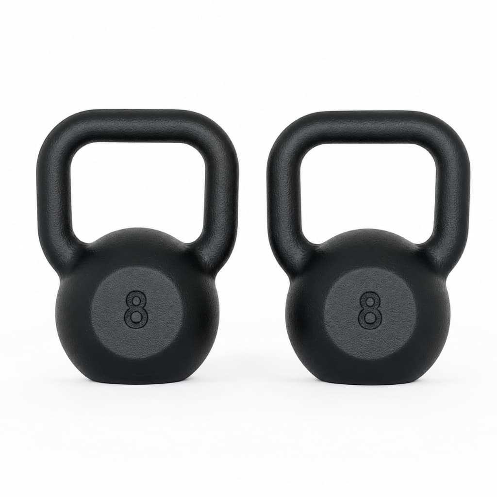 KIT PAR KETTLEBELL 8KG CADA 16KG TOTAL FERRO FUNDIDO MUSCULAÇÃO ACADEMIA FITNESS TREINO FUNCIONAL EM CASA PESO LIVRE