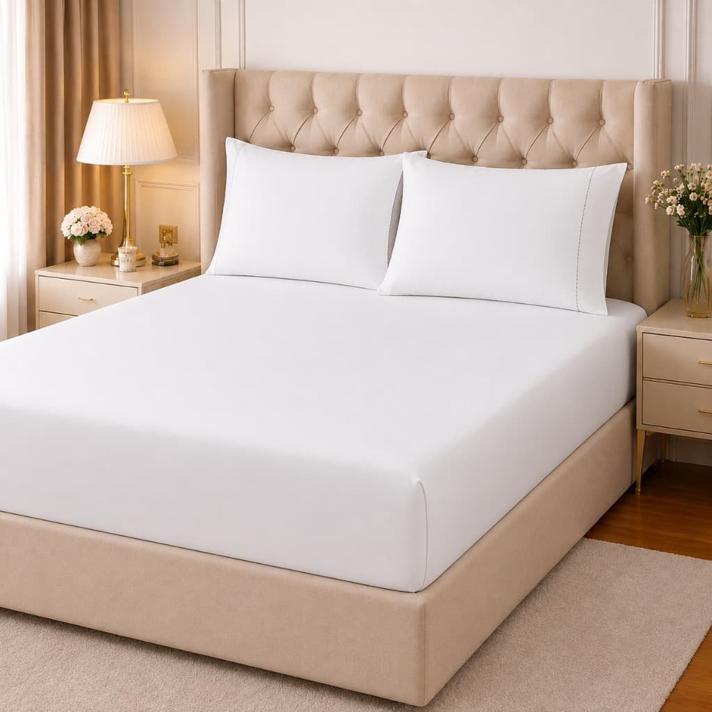 Jogo de Lençol Queen 3 Peças 400 Fios Micro Percal | Lençol Queen Cama Casal | Macio, Confortável e Sofisticado