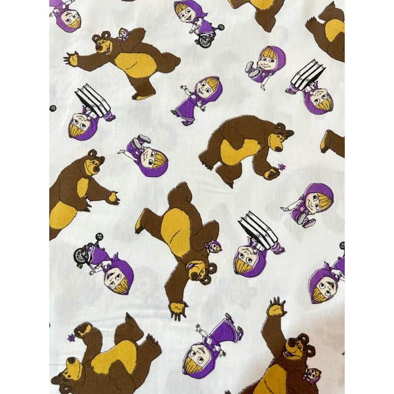 Tecido Tricoline Digital Misto Estampa Marsh e o Urso Patchwork Artesanato – 65% Poliéster | 35% Algodão