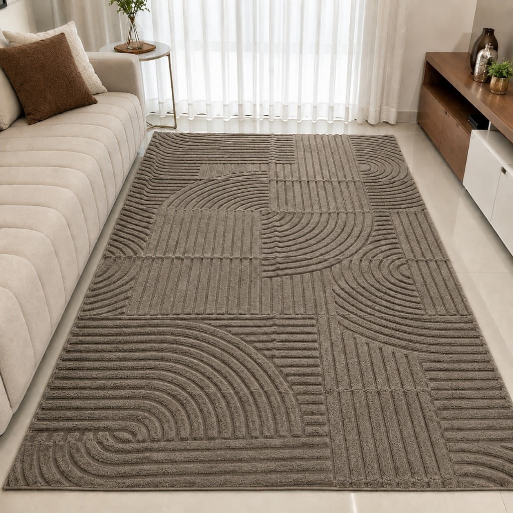 Tapete Grande Sala e Quarto 4,00X2,00m Relevo Geométrico