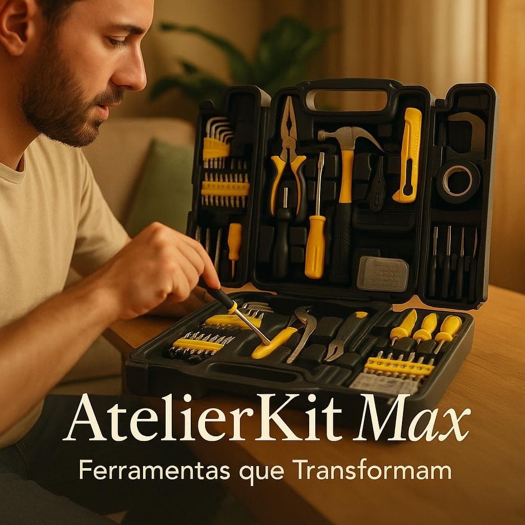 AtelierKit Max - Kit Ferramentas Completo com Maleta Resistente Organizador 200 Pecas Manuais