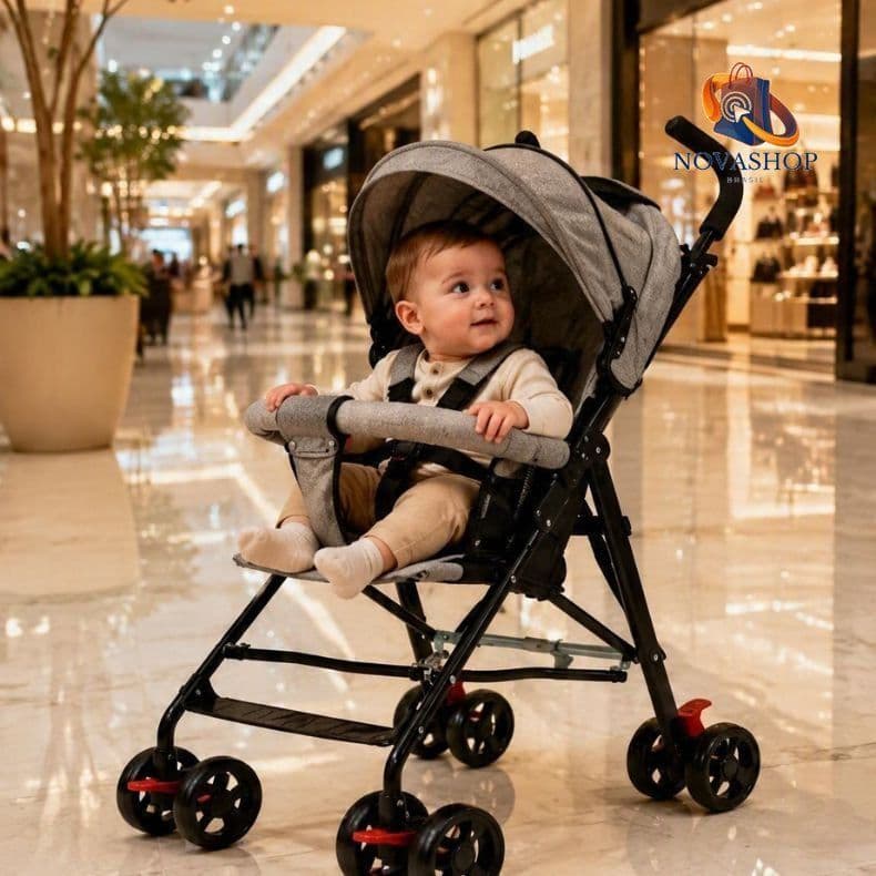 Carrinho de bebê para passeio até 15kg com cabo Guarda Chuva