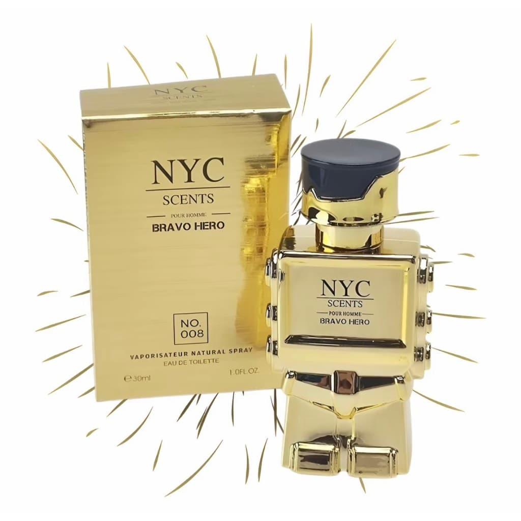 Perfume Importado Nyc Scents Brao Hero 30ml - Masculino Nyc No008 Dourado Amadeirado JU-08