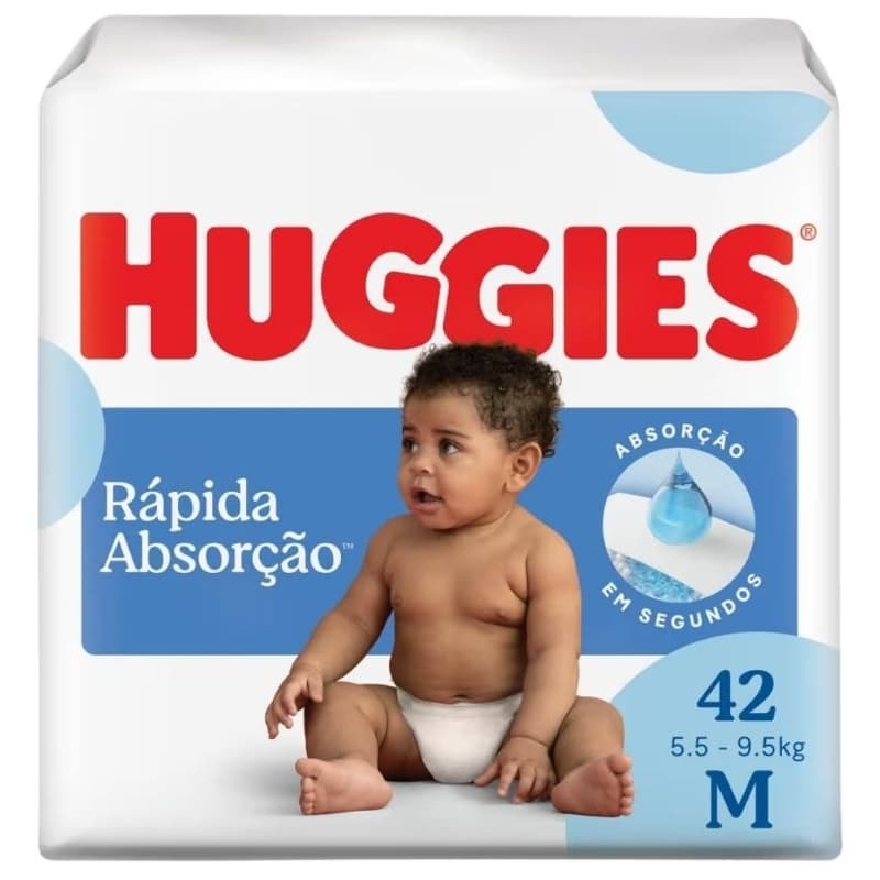 Fralda Descartável Huggies M Rápida Absorção 42 Unidades