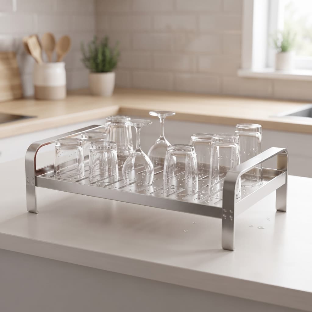 Escorredor de Copos Multifuncional Inox Organizador Multiuso Cozinha